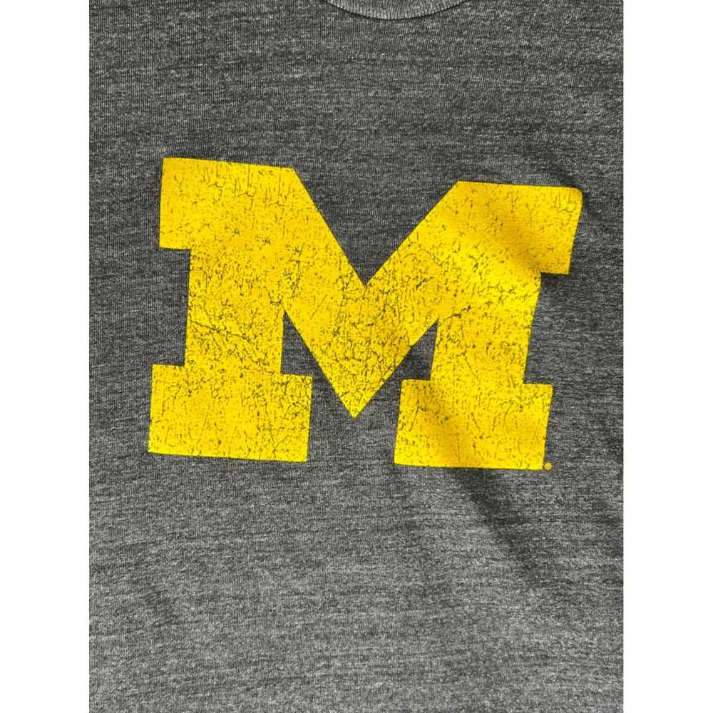 Champion Mens Michigan Wolverines Block M T-Shirt XL Navy Blue Heathered Tee - Picture 4 of 8